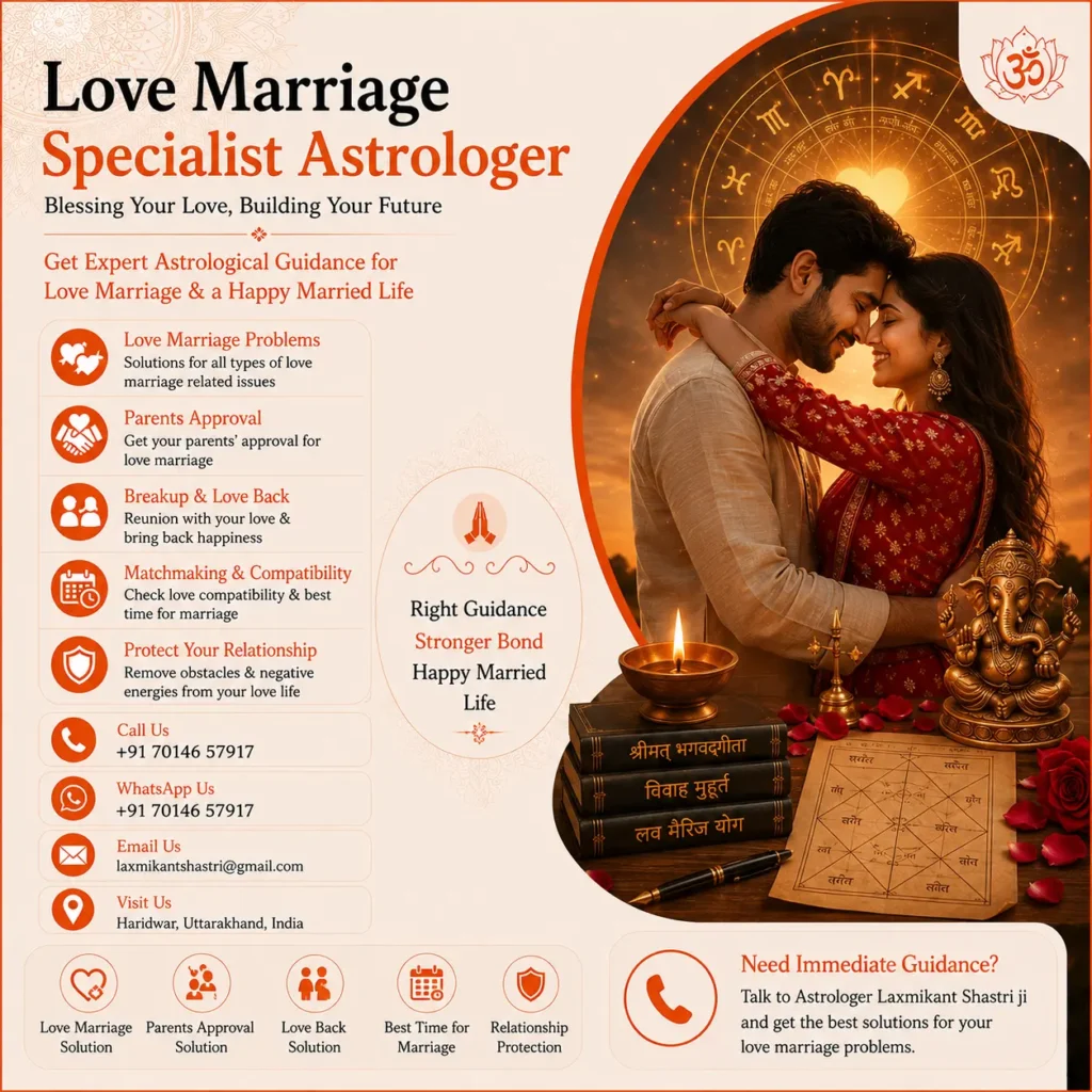 Love Marriage Specialist Astrologer Pandit Laxmikant Shastri – Best Love Marriage Astrologer in India
