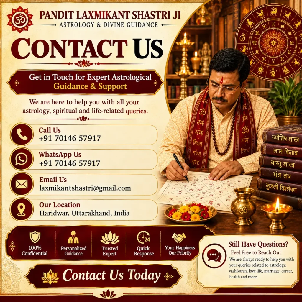 Contact Pandit Laxmikant Shastri Ji - Best Astrologer in India for Love, Marriage and Family Problems